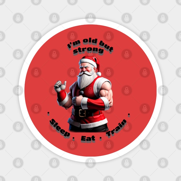 Santa Claus training in the gym Magnet by Quasars Moon